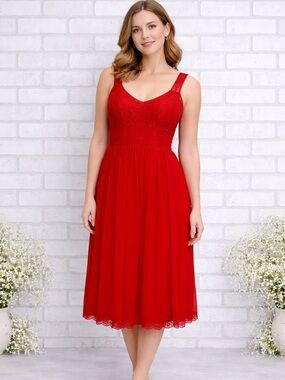 Vtg 1950’s Van Raalte “Petalskin” Lipstick Red Lace Nightgown Style 8735 Size 36